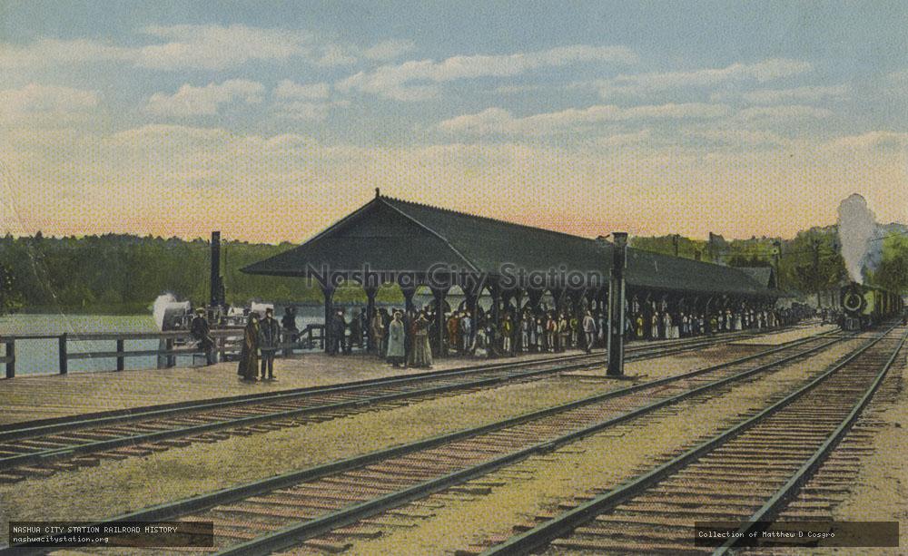 Postcard: Boston & Maine Railroad Station, The Weirs, Lake Winnipesaukee, New Hampshire